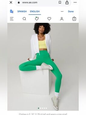 Offline High-Waist Green Leggings with Side Pocket